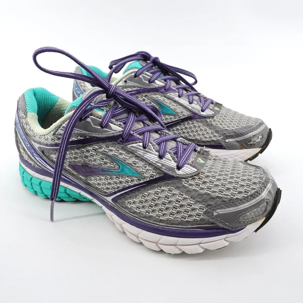 Brooks‎ Ghost 7 Mesh Running Sneakers Grey Purple Womens 8 - Flaws